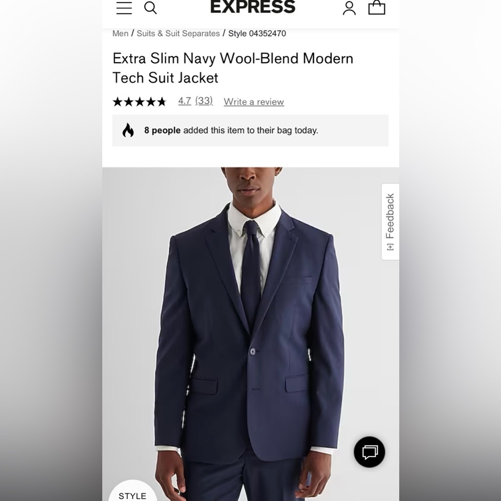 Express Mens Suit (Jacket and Pants)